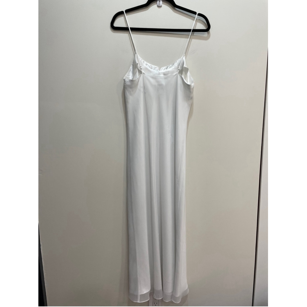 Vintage La Vie En Rose Slip Dress S Maxi White Bridal Trad Wife Y2K Rosette Prom - Picture 6 of 12